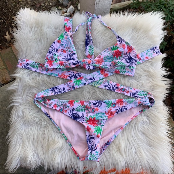AdoreMe Floral Print Wrap Around Bikini - Picture 1 of 9